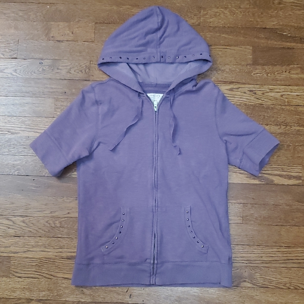 Light Purple Short Sleeve Hoodie Size Small